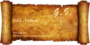 Gál Ivána névjegykártya